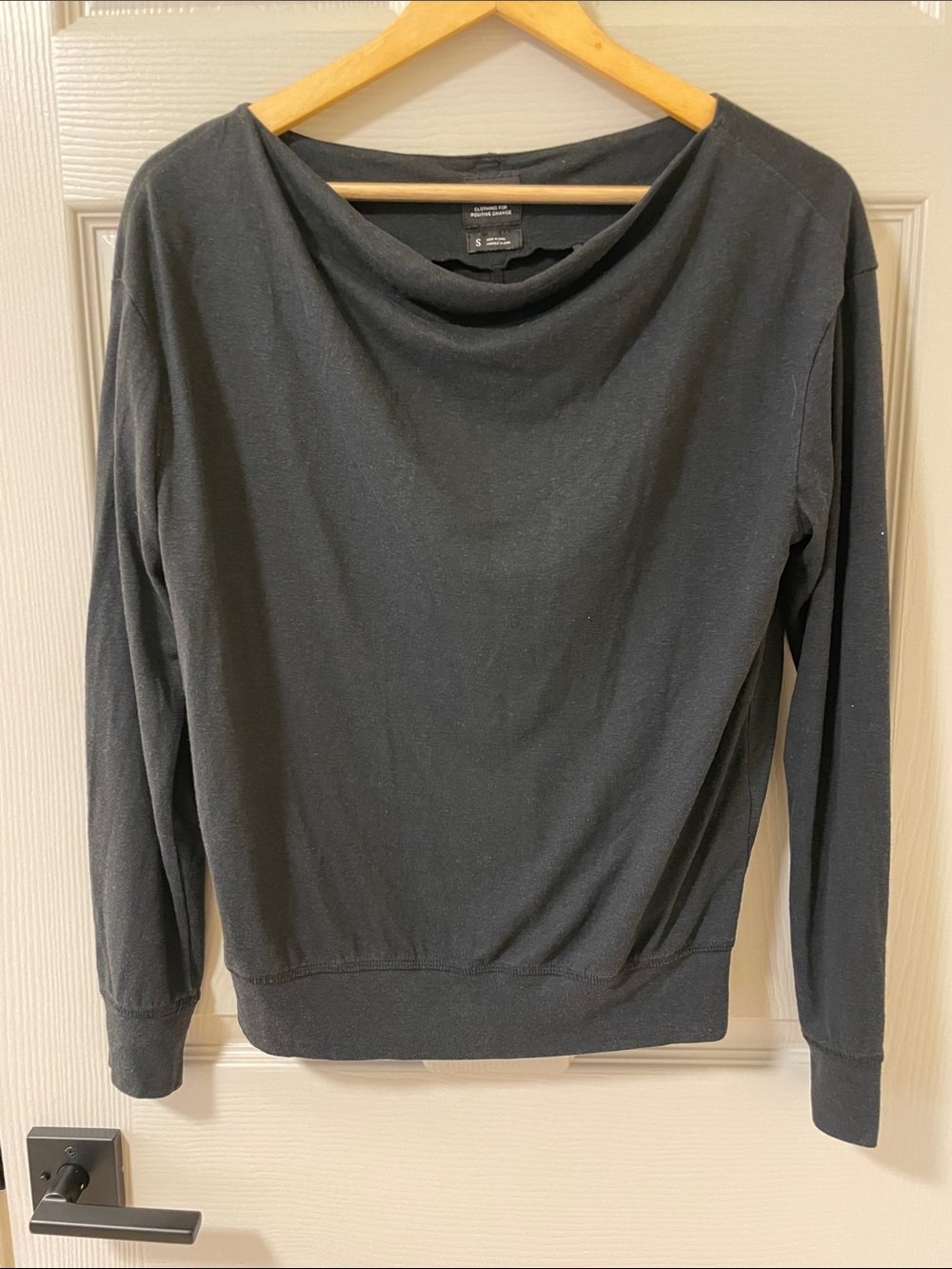 Prana Black Cowl-Neck Long Sleeve Sweater